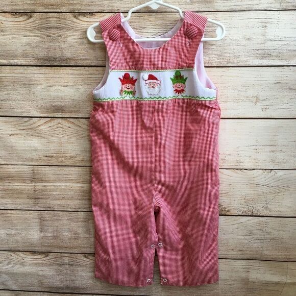 SOUTHERN TOTS SMOCKED CHRISTMAS ROMPER - Picture 1 of 6